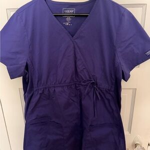 Cherokee Maternity scrub top, purple, large